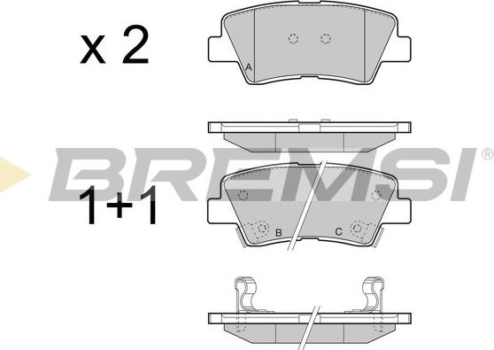 Bremsi BP3456 - Комплект спирачно феродо, дискови спирачки vvparts.bg