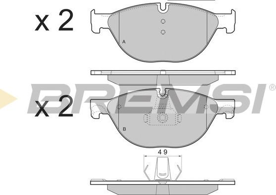 Bremsi BP3451 - Комплект спирачно феродо, дискови спирачки vvparts.bg