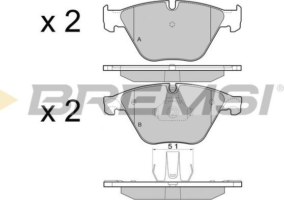 Bremsi BP3452 - Комплект спирачно феродо, дискови спирачки vvparts.bg