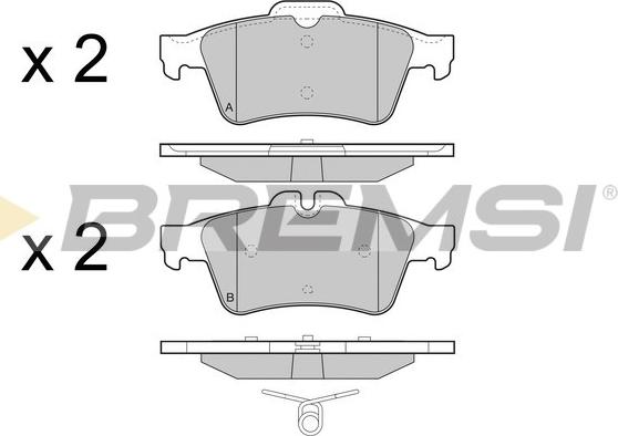 Bremsi BP3465 - Комплект спирачно феродо, дискови спирачки vvparts.bg