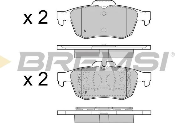 Bremsi BP3468 - Комплект спирачно феродо, дискови спирачки vvparts.bg