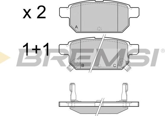 Bremsi BP3467 - Комплект спирачно феродо, дискови спирачки vvparts.bg