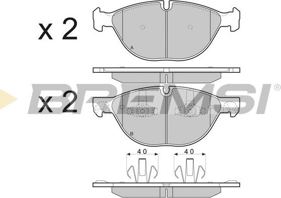 Bremsi BP3409 - Комплект спирачно феродо, дискови спирачки vvparts.bg