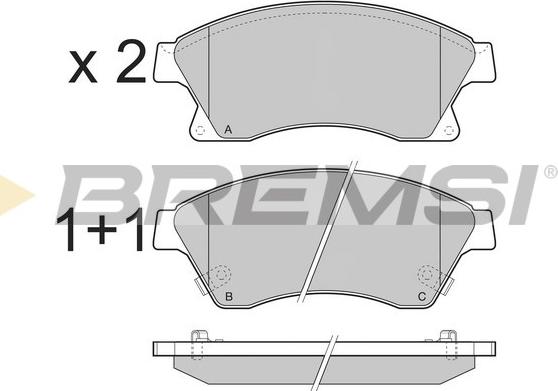 Bremsi BP3404 - Комплект спирачно феродо, дискови спирачки vvparts.bg