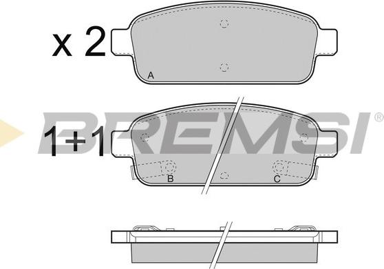 Bremsi BP3406 - Комплект спирачно феродо, дискови спирачки vvparts.bg