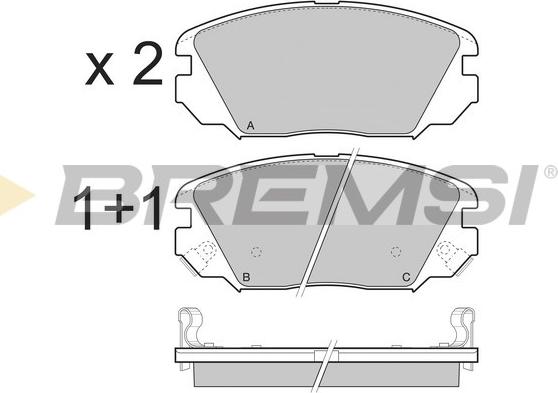 Bremsi BP3401 - Комплект спирачно феродо, дискови спирачки vvparts.bg