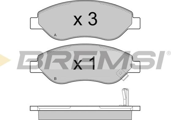 Bremsi BP3407 - Комплект спирачно феродо, дискови спирачки vvparts.bg