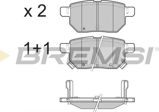 Bremsi BP3485 - Комплект спирачно феродо, дискови спирачки vvparts.bg