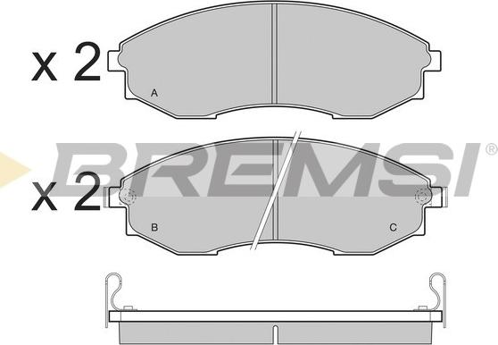 Bremsi BP3480 - Комплект спирачно феродо, дискови спирачки vvparts.bg