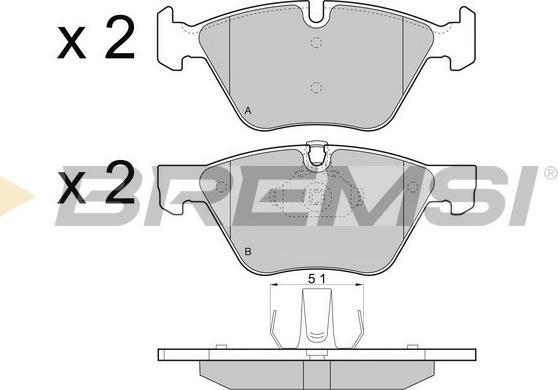 Bremsi BP3488 - Комплект спирачно феродо, дискови спирачки vvparts.bg