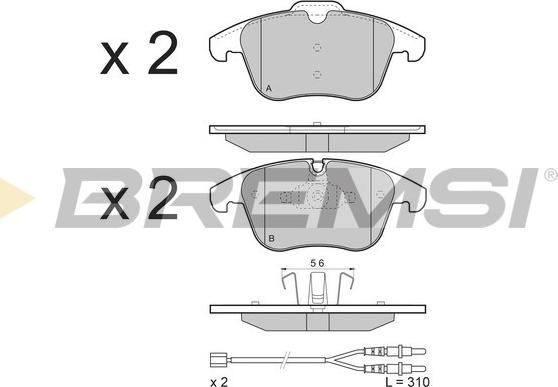 Bremsi BP3487 - Комплект спирачно феродо, дискови спирачки vvparts.bg