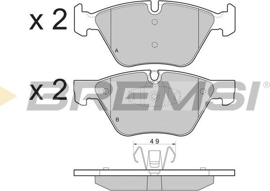 Bremsi BP3479 - Комплект спирачно феродо, дискови спирачки vvparts.bg