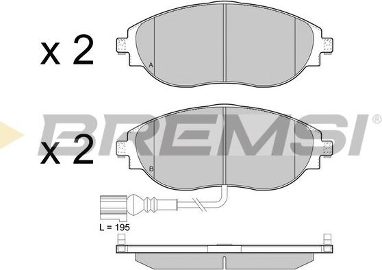 Bremsi BP3474 - Комплект спирачно феродо, дискови спирачки vvparts.bg