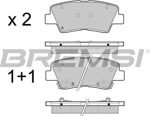 Bremsi BP3471 - Комплект спирачно феродо, дискови спирачки vvparts.bg