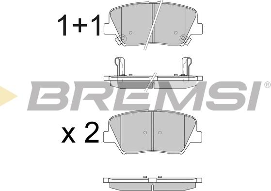 Bremsi BP3596 - Комплект спирачно феродо, дискови спирачки vvparts.bg