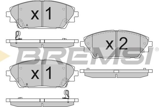 Bremsi BP3556 - Комплект спирачно феродо, дискови спирачки vvparts.bg