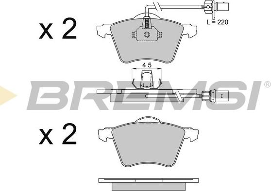Bremsi BP3506 - Комплект спирачно феродо, дискови спирачки vvparts.bg