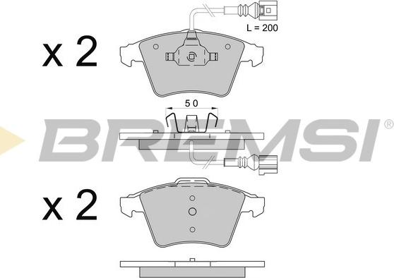 Bremsi BP3508 - Комплект спирачно феродо, дискови спирачки vvparts.bg
