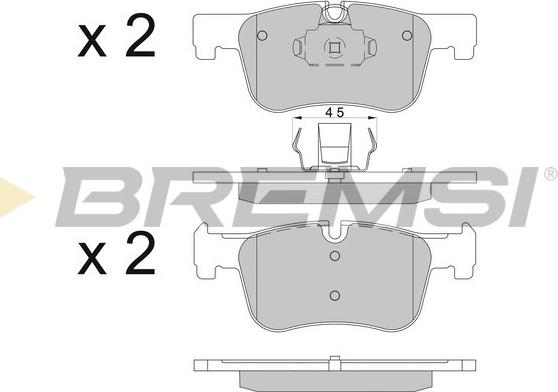 Bremsi BP3503 - Комплект спирачно феродо, дискови спирачки vvparts.bg