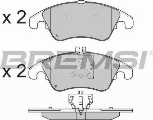 Bremsi BP3515 - Комплект спирачно феродо, дискови спирачки vvparts.bg