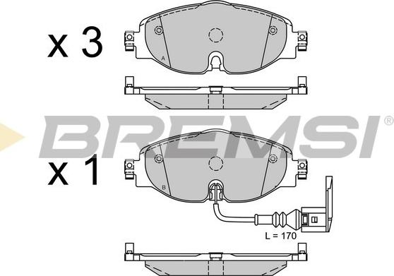 Bremsi BP3516 - Комплект спирачно феродо, дискови спирачки vvparts.bg