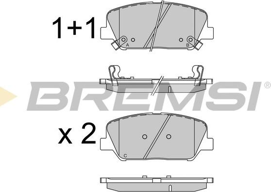 Bremsi BP3531 - Комплект спирачно феродо, дискови спирачки vvparts.bg