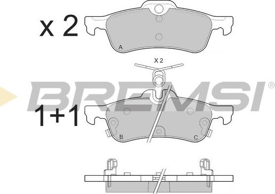 Bremsi BP3528 - Комплект спирачно феродо, дискови спирачки vvparts.bg