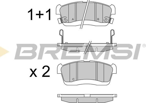 Bremsi BP3575 - Комплект спирачно феродо, дискови спирачки vvparts.bg