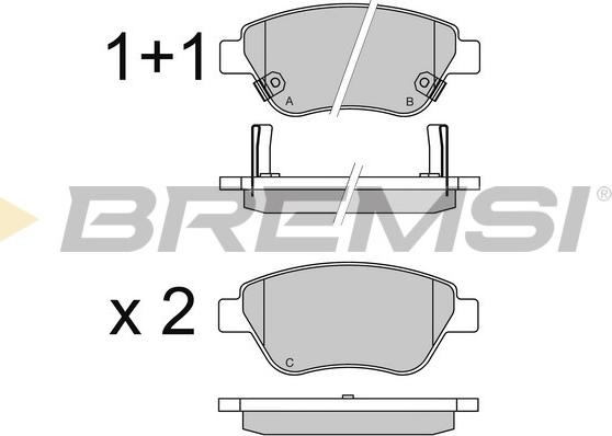 Bremsi BP3577 - Комплект спирачно феродо, дискови спирачки vvparts.bg