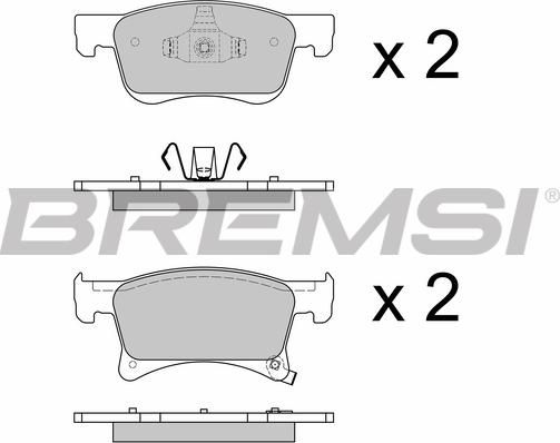 Bremsi BP3644 - Комплект спирачно феродо, дискови спирачки vvparts.bg