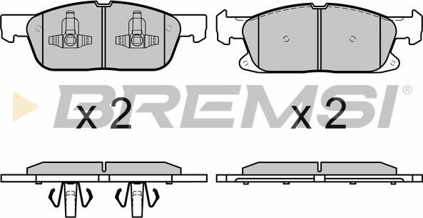 Bremsi BP3666 - Комплект спирачно феродо, дискови спирачки vvparts.bg