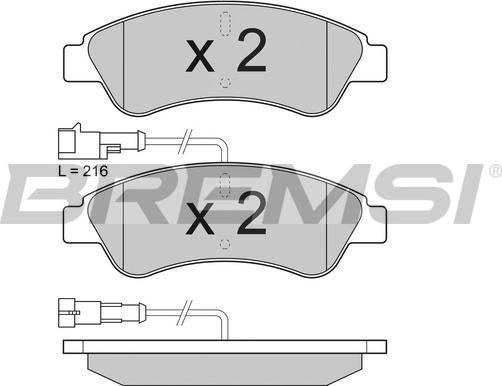 Bremsi BP3612 - Комплект спирачно феродо, дискови спирачки vvparts.bg