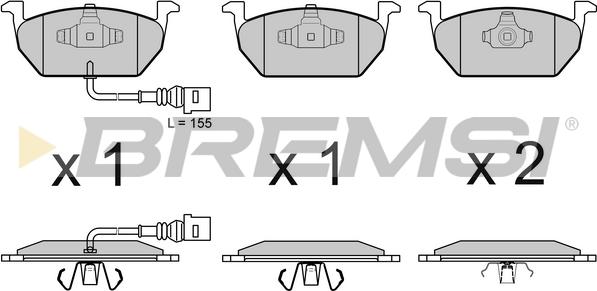 Bremsi BP3631 - Комплект спирачно феродо, дискови спирачки vvparts.bg