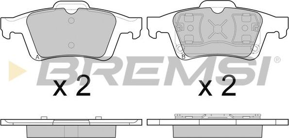 Bremsi BP3091 - Комплект спирачно феродо, дискови спирачки vvparts.bg