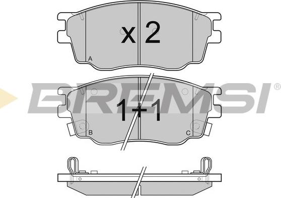 Bremsi BP3092 - Комплект спирачно феродо, дискови спирачки vvparts.bg