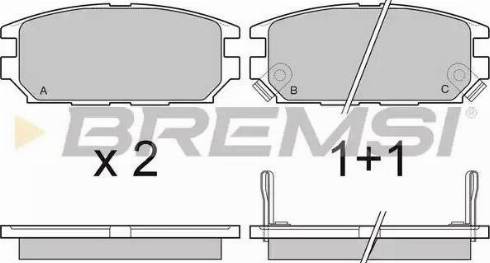 Bremsi BP3046 - Комплект спирачно феродо, дискови спирачки vvparts.bg