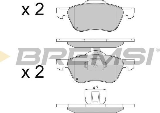 Bremsi BP3048 - Комплект спирачно феродо, дискови спирачки vvparts.bg
