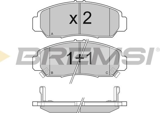 Bremsi BP3059 - Комплект спирачно феродо, дискови спирачки vvparts.bg