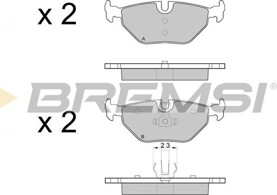 Bremsi BP3051 - Комплект спирачно феродо, дискови спирачки vvparts.bg