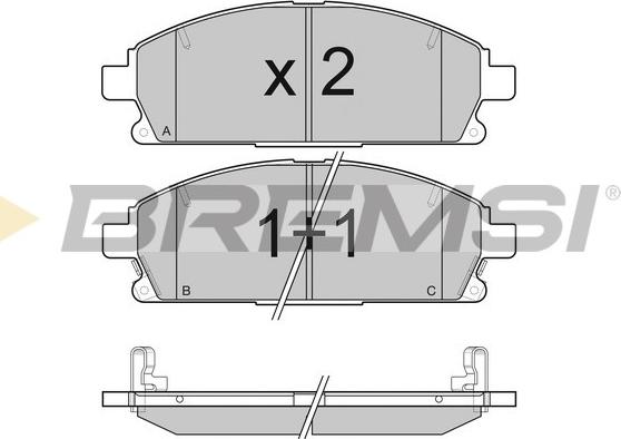 Bremsi BP3068 - Комплект спирачно феродо, дискови спирачки vvparts.bg