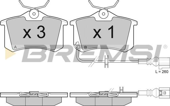 Bremsi BP3005 - Комплект спирачно феродо, дискови спирачки vvparts.bg