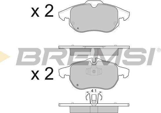 Bremsi BP3014 - Комплект спирачно феродо, дискови спирачки vvparts.bg