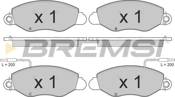 Bremsi BP3016 - Комплект спирачно феродо, дискови спирачки vvparts.bg