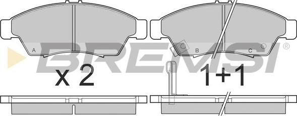 Bremsi BP3017 - Комплект спирачно феродо, дискови спирачки vvparts.bg