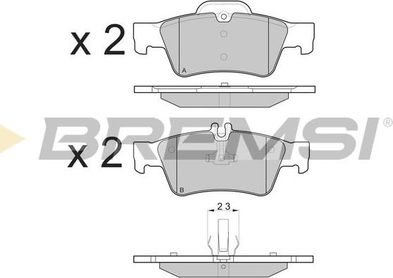 Bremsi BP3088 - Комплект спирачно феродо, дискови спирачки vvparts.bg