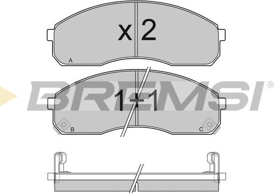 Bremsi BP3039 - Комплект спирачно феродо, дискови спирачки vvparts.bg