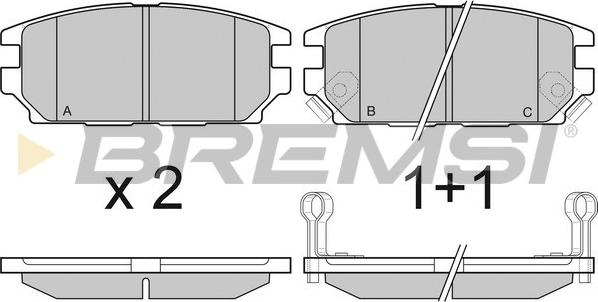 Bremsi BP3034 - Комплект спирачно феродо, дискови спирачки vvparts.bg