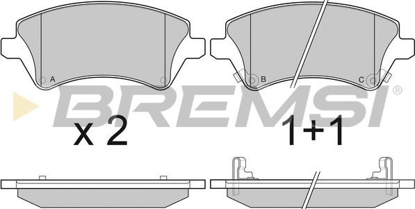 Bremsi BP3030 - Комплект спирачно феродо, дискови спирачки vvparts.bg