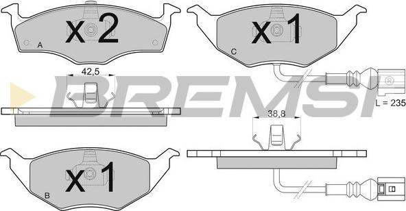 Bremsi BP3031 - Комплект спирачно феродо, дискови спирачки vvparts.bg