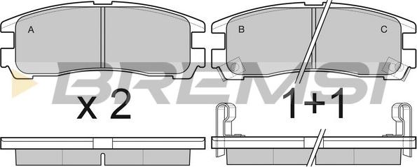 Bremsi BP3038 - Комплект спирачно феродо, дискови спирачки vvparts.bg